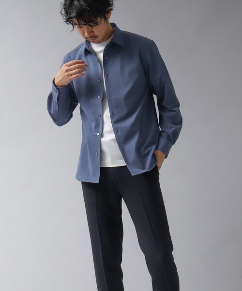 NOLLEY’S（ノーリーズ）の「【ACTIVE SECT】《限定展開 / 速乾 / 防シワ》”ALL TIME DRY” レギュラーシャツ（シャツ/ブラウス・メンズ・ベージュ/ダークネイビー/ブラック/サックスブルー・L/M/S）」の10枚目の写真