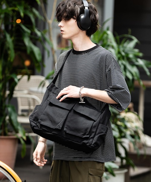 Rocky Monroe(ロッキーモンロー)の「オーバーサイズマイクロボーダー半袖Tシャツ(Tシャツ/カットソー・メンズ・ホワイト/ブラック/ネイビー・XL/L/M)」の10枚目の写真
