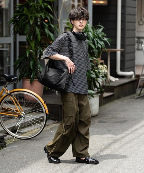 Rocky Monroe(ロッキーモンロー)の「オーバーサイズマイクロボーダー半袖Tシャツ(Tシャツ/カットソー・メンズ・ホワイト/ブラック/ネイビー・XL/L/M)」の11枚目の写真