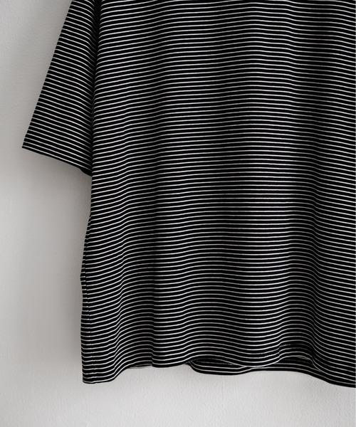 Rocky Monroe(ロッキーモンロー)の「オーバーサイズマイクロボーダー半袖Tシャツ(Tシャツ/カットソー・メンズ・ホワイト/ブラック/ネイビー・XL/L/M)」の21枚目の写真