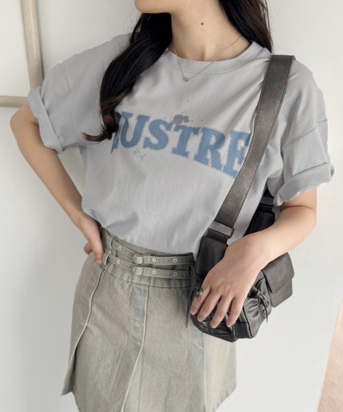 one after another NICE CLAUP(ワンアフターアナザーナイスクラップ)の「オーバーサイズバンドT(Tシャツ/カットソー・レディース・サックスブルー/オフホワイト/チャコールグレー・FREE)」の3枚目の写真