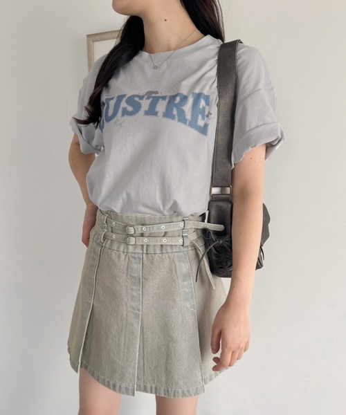 one after another NICE CLAUP(ワンアフターアナザーナイスクラップ)の「オーバーサイズバンドT(Tシャツ/カットソー・レディース・サックスブルー/オフホワイト/チャコールグレー・FREE)」の11枚目の写真