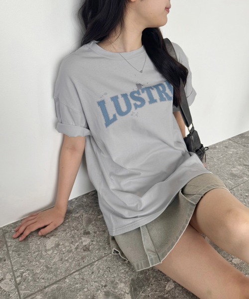 one after another NICE CLAUP(ワンアフターアナザーナイスクラップ)の「オーバーサイズバンドT(Tシャツ/カットソー・レディース・サックスブルー/オフホワイト/チャコールグレー・FREE)」の12枚目の写真