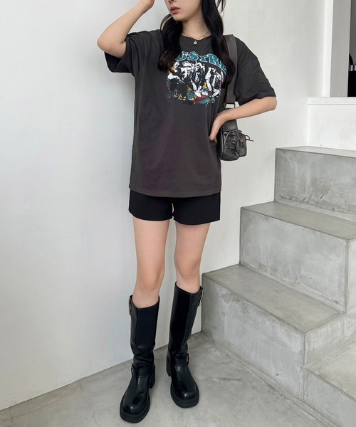 one after another NICE CLAUP(ワンアフターアナザーナイスクラップ)の「オーバーサイズバンドT(Tシャツ/カットソー・レディース・サックスブルー/オフホワイト/チャコールグレー・FREE)」の10枚目の写真