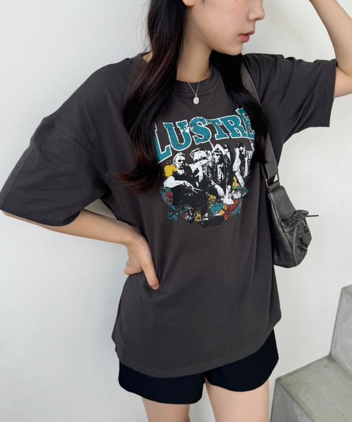 one after another NICE CLAUP(ワンアフターアナザーナイスクラップ)の「オーバーサイズバンドT(Tシャツ/カットソー・レディース・サックスブルー/オフホワイト/チャコールグレー・FREE)」の8枚目の写真