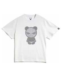 HIPANDA（ハイパンダ）の「(HIPANDA ハイパンダ) 男女兼用 ベーシック メンズ HIIPANDA ロゴ オーロラ ラインストーン Tシャツ（Tシャツ/カットソー）」