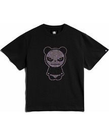 HIPANDA（ハイパンダ）の「(HIPANDA ハイパンダ) 男女兼用 ベーシック メンズ HIIPANDA ロゴ オーロラ ラインストーン Tシャツ（Tシャツ/カットソー）」