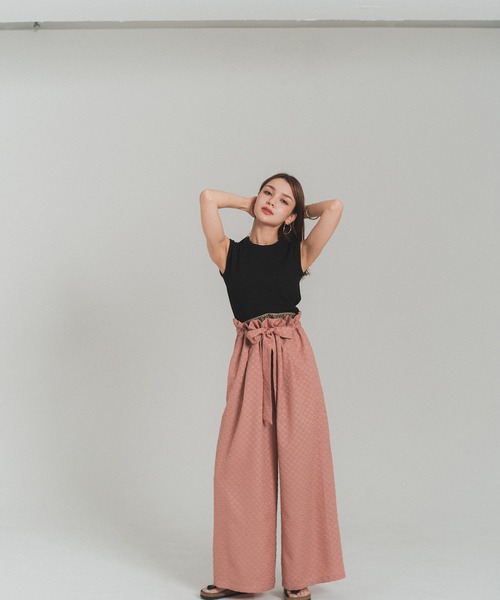 RANCLIC(ランクリック)の「gather ribbon wide pants【RC】(その他パンツ・レディース・PINK/Beige/Black・FREE)」の12枚目の写真