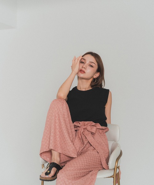 RANCLIC(ランクリック)の「gather ribbon wide pants【RC】(その他パンツ・レディース・PINK/Beige/Black・FREE)」の10枚目の写真