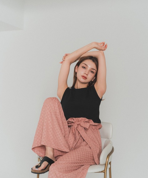 RANCLIC(ランクリック)の「gather ribbon wide pants【RC】(その他パンツ・レディース・PINK/Beige/Black・FREE)」の9枚目の写真