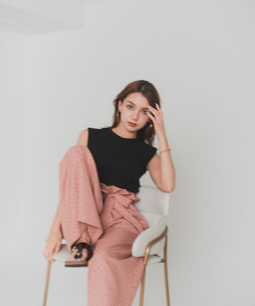 RANCLIC(ランクリック)の「gather ribbon wide pants【RC】(その他パンツ・レディース・PINK/Beige/Black・FREE)」の5枚目の写真