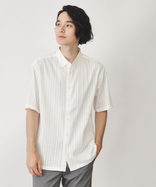 THE SHOP TK （ザ ショップ ティーケー ）の「◆コットンレース半袖シャツ（シャツ/ブラウス・メンズ・アイボリー/グレー/ブラック/オフホワイト/グリーン系・02/03/04）」の2枚目の写真
