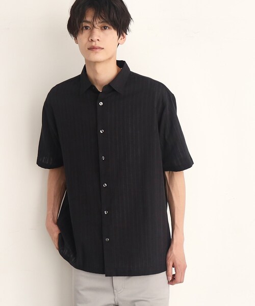 THE SHOP TK （ザ ショップ ティーケー ）の「◆コットンレース半袖シャツ（シャツ/ブラウス・メンズ・アイボリー/グレー/ブラック/オフホワイト/グリーン系・02/03/04）」の3枚目の写真