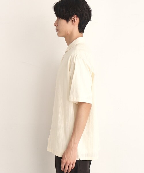THE SHOP TK （ザ ショップ ティーケー ）の「◆コットンレース半袖シャツ（シャツ/ブラウス・メンズ・アイボリー/グレー/ブラック/オフホワイト/グリーン系・02/03/04）」の7枚目の写真