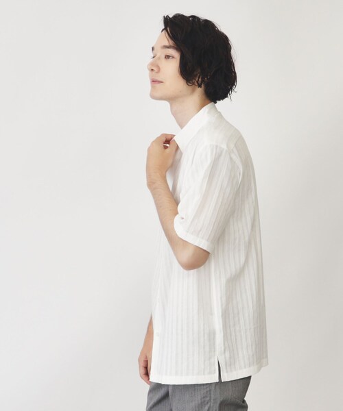 THE SHOP TK （ザ ショップ ティーケー ）の「◆コットンレース半袖シャツ（シャツ/ブラウス・メンズ・アイボリー/グレー/ブラック/オフホワイト/グリーン系・02/03/04）」の20枚目の写真