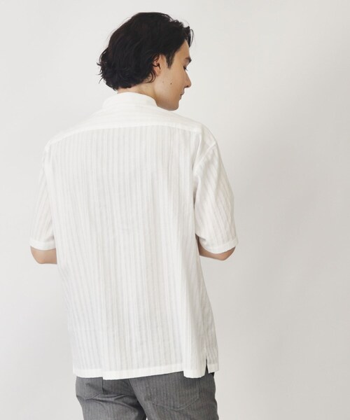 THE SHOP TK （ザ ショップ ティーケー ）の「◆コットンレース半袖シャツ（シャツ/ブラウス・メンズ・アイボリー/グレー/ブラック/オフホワイト/グリーン系・02/03/04）」の19枚目の写真