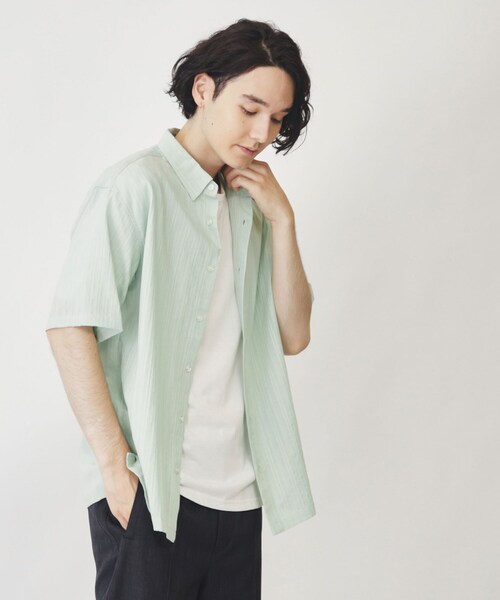 THE SHOP TK （ザ ショップ ティーケー ）の「◆コットンレース半袖シャツ（シャツ/ブラウス・メンズ・アイボリー/グレー/ブラック/オフホワイト/グリーン系・02/03/04）」の16枚目の写真