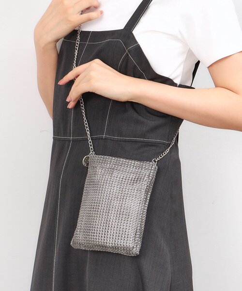 OPAQUE.CLIP（オペークドットクリップ）の「ラインストーン調シャイニーミニショルダーバッグ（ショルダーバッグ・レディース・チャコールグレー/シルバー/ブロンズ/ブラック・00）」の7枚目の写真