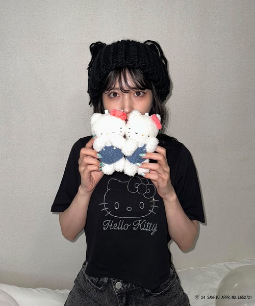 AS KNOW AS plus（アズノゥアズプラス）の「◎50th ハローキティ コラボレーションＴシャツ（Tシャツ/カットソー・レディース・オフホワイト/サックスブルー/ブラック/ピンク・FREE）」の11枚目の写真