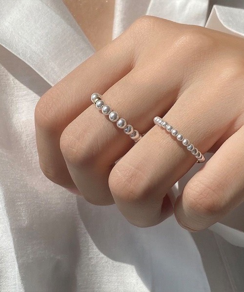 Coo+i（クーイ）の「パールビーズリング 1mm 2mm 3mm（リング・レディース・ホワイト系1/ホワイト系2/ホワイト系3・FREE）」の14枚目の写真