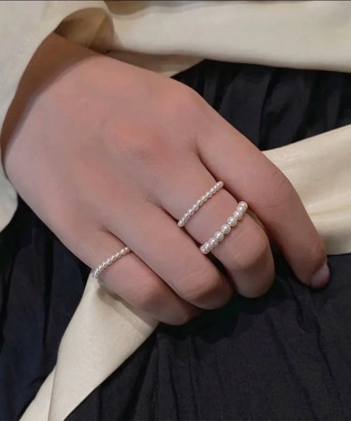 Coo+i（クーイ）の「パールビーズリング 1mm 2mm 3mm（リング・レディース・ホワイト系1/ホワイト系2/ホワイト系3・FREE）」の13枚目の写真