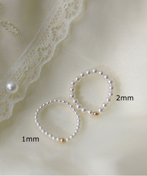 Coo+i（クーイ）の「パールビーズリング 1mm 2mm 3mm（リング・レディース・ホワイト系1/ホワイト系2/ホワイト系3・FREE）」の11枚目の写真