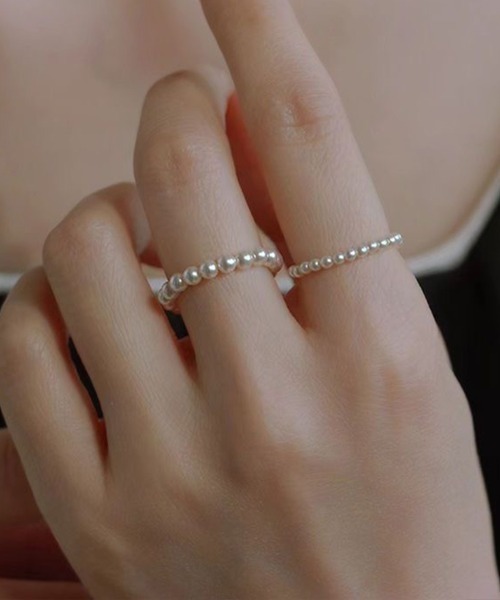 Coo+i（クーイ）の「パールビーズリング 1mm 2mm 3mm（リング・レディース・ホワイト系1/ホワイト系2/ホワイト系3・FREE）」の7枚目の写真