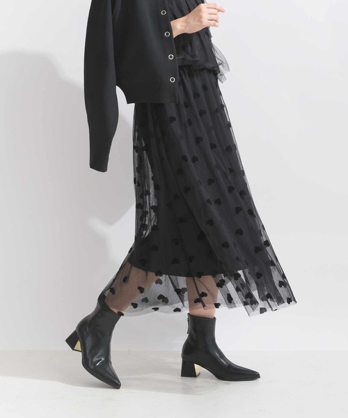 Lo-Fi（ローファイ）の「ハートフロッキーチュールスカート（スカート・レディース・ブラック/ベージュ・M）」の2枚目の写真