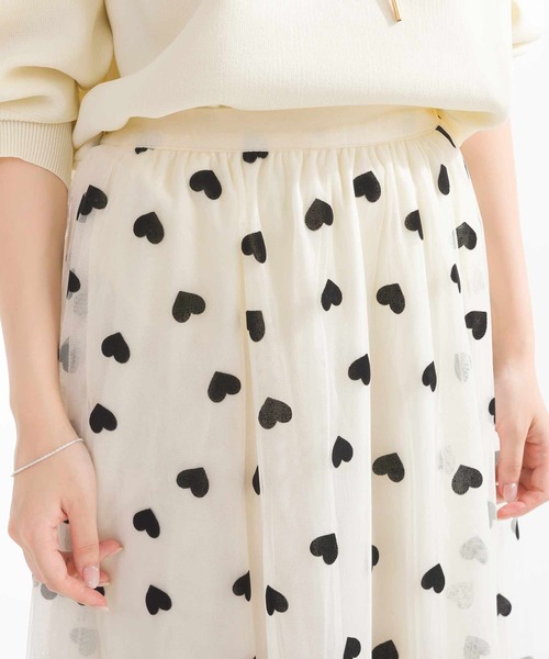 Lo-Fi（ローファイ）の「ハートフロッキーチュールスカート（スカート・レディース・ブラック/ベージュ・M）」の18枚目の写真
