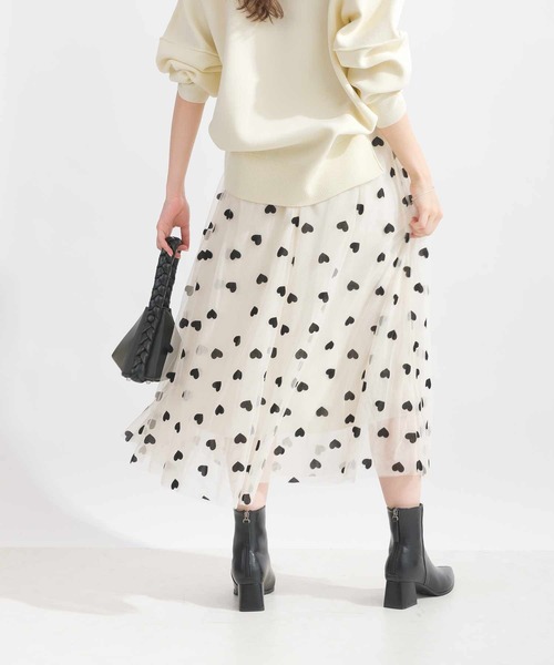 Lo-Fi（ローファイ）の「ハートフロッキーチュールスカート（スカート・レディース・ブラック/ベージュ・M）」の5枚目の写真