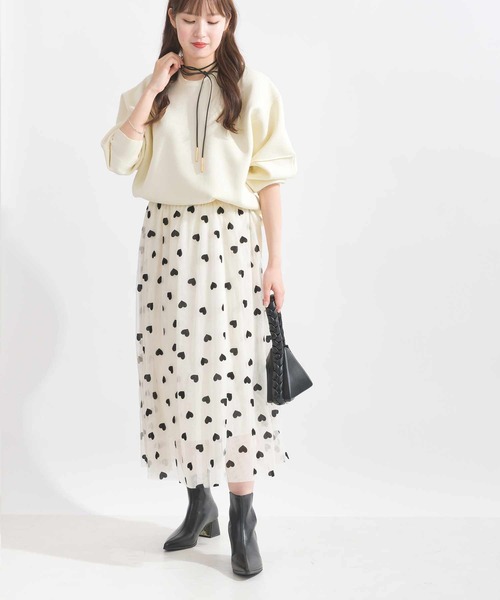 Lo-Fi（ローファイ）の「ハートフロッキーチュールスカート（スカート・レディース・ブラック/ベージュ・M）」の7枚目の写真