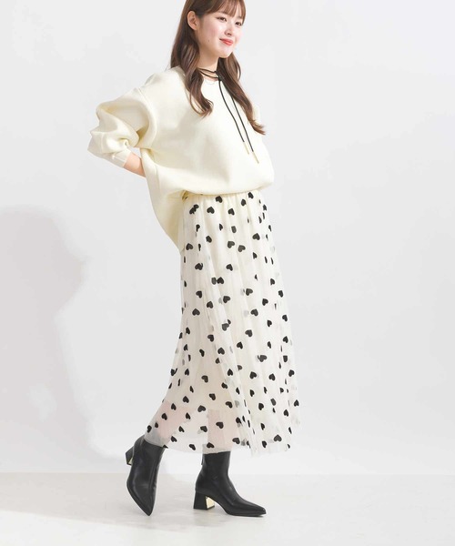 Lo-Fi（ローファイ）の「ハートフロッキーチュールスカート（スカート・レディース・ブラック/ベージュ・M）」の8枚目の写真