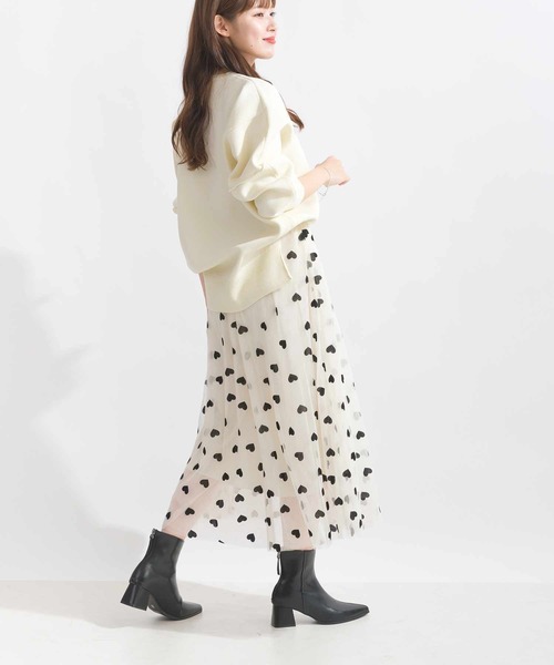 Lo-Fi（ローファイ）の「ハートフロッキーチュールスカート（スカート・レディース・ブラック/ベージュ・M）」の9枚目の写真