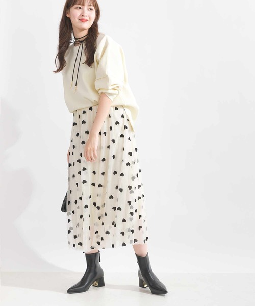 Lo-Fi（ローファイ）の「ハートフロッキーチュールスカート（スカート・レディース・ブラック/ベージュ・M）」の10枚目の写真