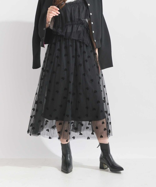 Lo-Fi（ローファイ）の「ハートフロッキーチュールスカート（スカート・レディース・ブラック/ベージュ・M）」の11枚目の写真