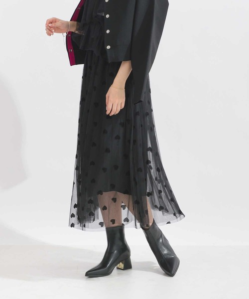 Lo-Fi（ローファイ）の「ハートフロッキーチュールスカート（スカート・レディース・ブラック/ベージュ・M）」の13枚目の写真