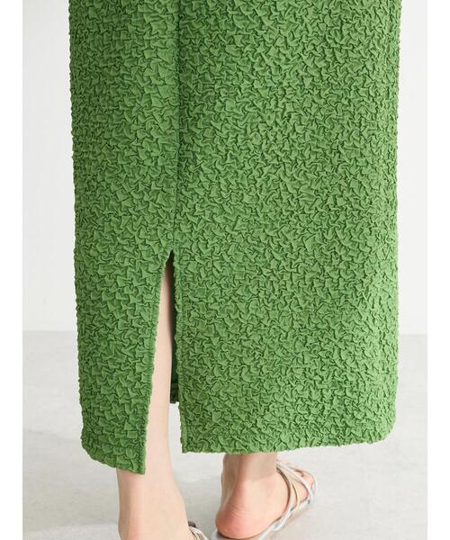 Green　Parks（グリーンパークス）の「BEST PRICE フクレジャガードIラインスカート（スカート・レディース・ブラック/アイボリー/グリーン/ベージュ/パープル・FREE）」の21枚目の写真