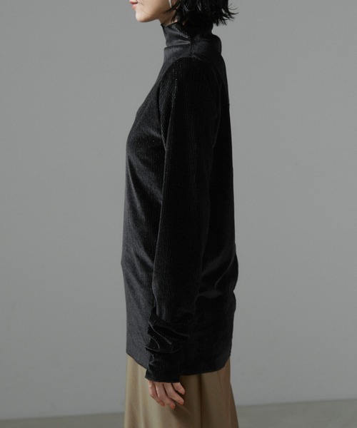 SALON adam et rope'（サロン アダム エ ロペ）の「【WEB限定】前後2WAYシアーラメベロアボトルネックプルオーバー（その他トップス・レディース・ブラウン/ブラック/ベージュ系その他・FREE）」の13枚目の写真