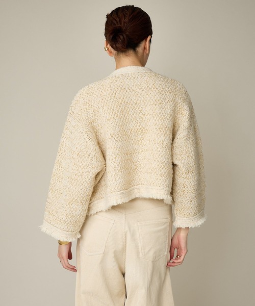 カレンソロジーニットツイードカーディガン