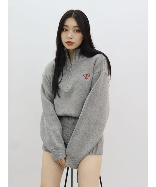 EVRIS（エヴリス）の「ワンポイントロゴニットロンパース（つなぎ/オールインワン・レディース・グレー/ネイビー/ブラック・FREE）」の11枚目の写真