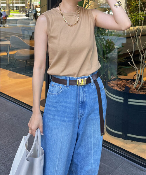 DouDou(ドゥドゥ)の「カラータンク(Tシャツ/カットソー・レディース・ベージュ/レッド/ブラック/ブルー/オフホワイト/オレンジ・FREE)」の17枚目の写真