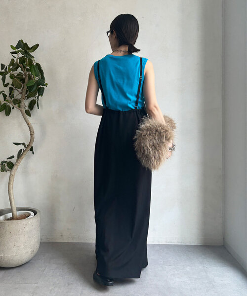 DouDou(ドゥドゥ)の「カラータンク(Tシャツ/カットソー・レディース・ベージュ/レッド/ブラック/ブルー/オフホワイト/オレンジ・FREE)」の13枚目の写真