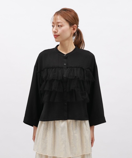 LAKOLE(ラコレ)の「チュールドッキングシャツ6分袖 / 140464(シャツ/ブラウス・レディース・ブラック/グレー/ホワイト・SMALL/MEDIUM)」の20枚目の写真