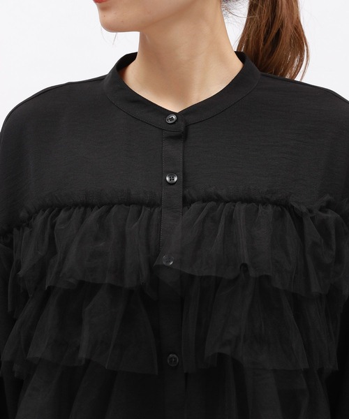 LAKOLE(ラコレ)の「チュールドッキングシャツ6分袖 / 140464(シャツ/ブラウス・レディース・ブラック/グレー/ホワイト・SMALL/MEDIUM)」の16枚目の写真