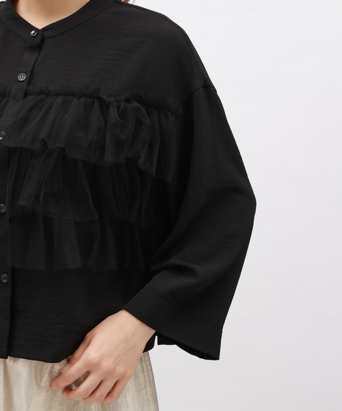 LAKOLE(ラコレ)の「チュールドッキングシャツ6分袖 / 140464(シャツ/ブラウス・レディース・ブラック/グレー/ホワイト・SMALL/MEDIUM)」の15枚目の写真