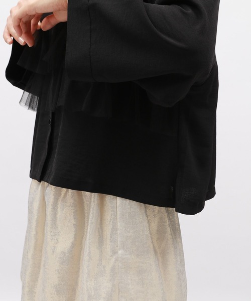 LAKOLE(ラコレ)の「チュールドッキングシャツ6分袖 / 140464(シャツ/ブラウス・レディース・ブラック/グレー/ホワイト・SMALL/MEDIUM)」の14枚目の写真