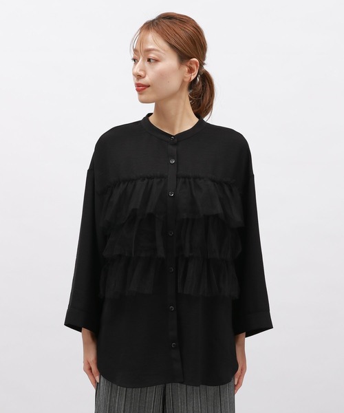 LAKOLE(ラコレ)の「チュールドッキングシャツ6分袖 / 140464(シャツ/ブラウス・レディース・ブラック/グレー/ホワイト・SMALL/MEDIUM)」の13枚目の写真