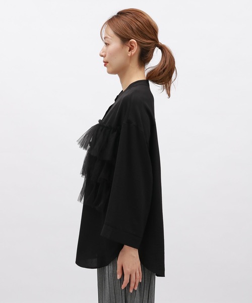 LAKOLE(ラコレ)の「チュールドッキングシャツ6分袖 / 140464(シャツ/ブラウス・レディース・ブラック/グレー/ホワイト・SMALL/MEDIUM)」の12枚目の写真