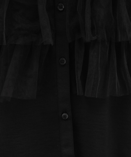 LAKOLE(ラコレ)の「チュールドッキングシャツ6分袖 / 140464(シャツ/ブラウス・レディース・ブラック/グレー/ホワイト・SMALL/MEDIUM)」の6枚目の写真