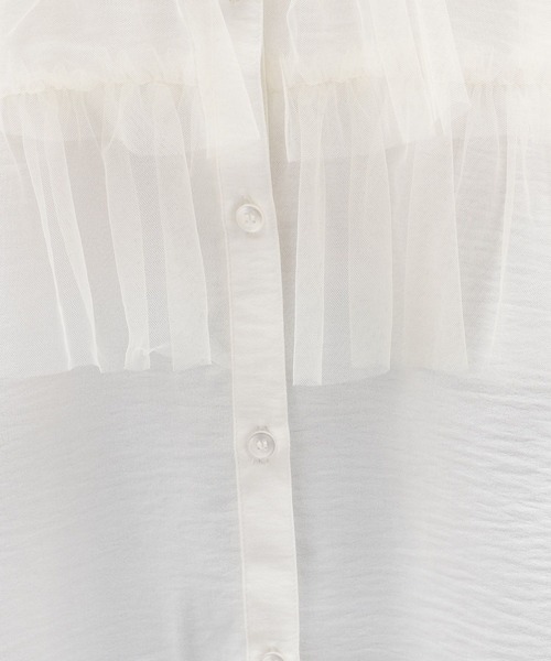 LAKOLE(ラコレ)の「チュールドッキングシャツ6分袖 / 140464(シャツ/ブラウス・レディース・ブラック/グレー/ホワイト・SMALL/MEDIUM)」の5枚目の写真